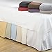 Lux Decor Queen Bed Skirt 16 Inch Drop - Brushed Microfiber Pleated Wrap Around Bed Skirt - Easy Fit, Wrinkle & Fade Resistant (Queen, White)