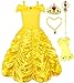 Romy's Collection Princess Belle Yellow Party Costume Dress-Up Set (5-6, Yellow)