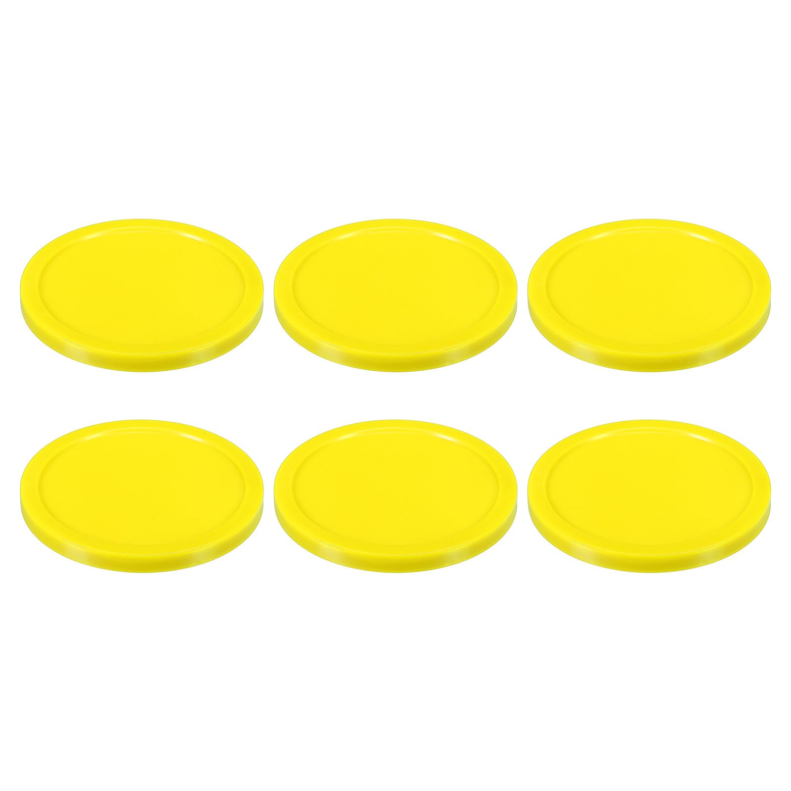 PATIKIL Air Hockey Pucks 3.2 Inch, 6Pcs Air Hockey Heavy Replacement Pucks for Game Tables Equipment Accessories, Yellow