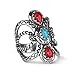 American West Sterling Women's Statement Ring Gemstone Twisted Rope & Zigzag Design Size 10
