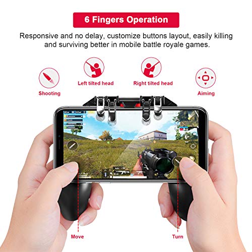 Mikirini 13 In 1 PUBG Mobile Triggers Combo, L2R2 4 Triggers Mobile Phone Controller For PUBG/Fortnite/Call Of Duty/Rules Of Survival, Aim & Fire