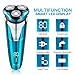 Professional Electric Razor Rotary Shavers For Men, Best Personal Portable Travel With Case Bag, Waterproof Cordless Facial Face Beard Trimmer Gift Set, Wet Dry Rechargeable USB Series Kit (Blue 1)