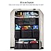 MoKo Multi-Pocket Car Backseat Organizer, Kick Mat Seat Back Protector, Foldable Travel Storage Bag Holder for Book/Bottle/Cool Beer/Tissue Box/Toys (Black & Beige)