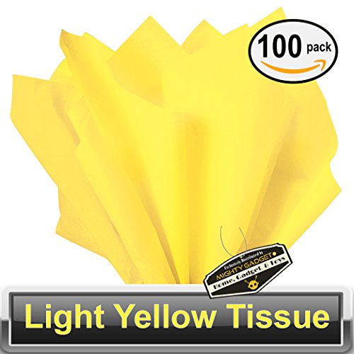 100 pc Mighty Gadget (R) Yellow Tissue Wrapping Paper - 15” x 20”