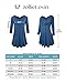 JollieLovin Womens 3/4 Sleeve Loose Fit Swing Tunic Tops Basic T Shirt(1X,Wine Red)