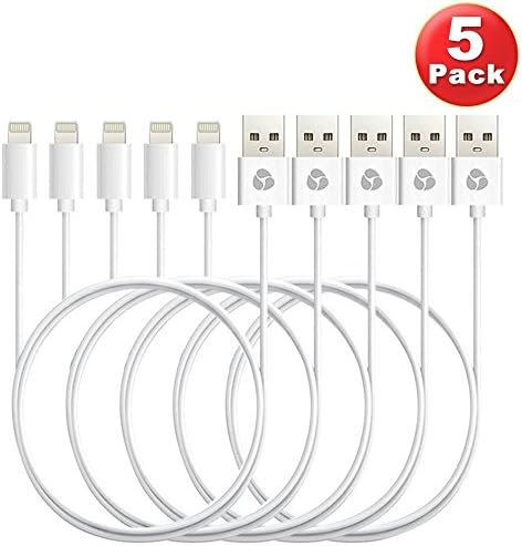 Antopos iPhone Charger 3 Feet Lightning Cable Sync and Charging Cord for iPhone iPad and iPod (5 Pack)