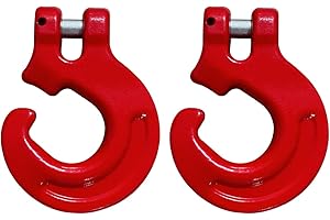 FELEOLIBE 2Pack G80 Chain Hook 5/16" Logging Chain Choker Hook with 2 Tons /4400Lbs Working Load Limit for Loging Forest Clevis C Hook