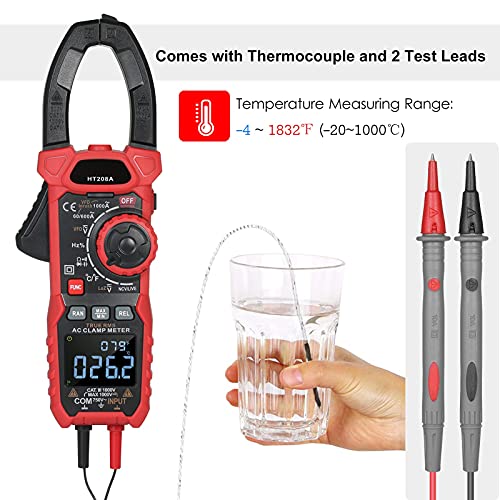 Digital Clamp Meter 1000A AC Current Multimeter True RMS Auto Range
