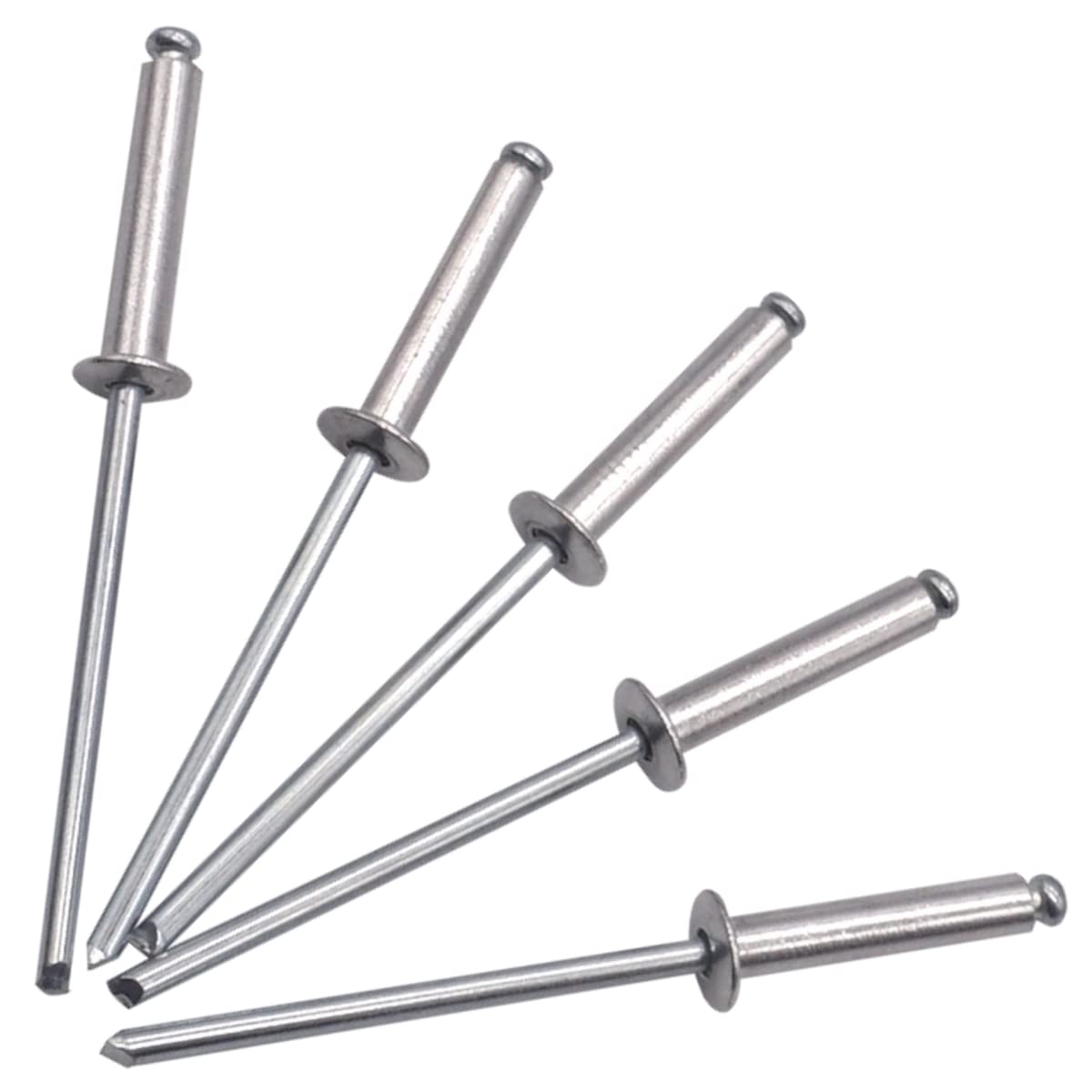 (Pack of 100 pcs) Blind Rivets 3.2 x 16 mm, Dome Head Open Type, DIN 7337, Aluminum Rivet and Steel Mandrel, Pop Rivets