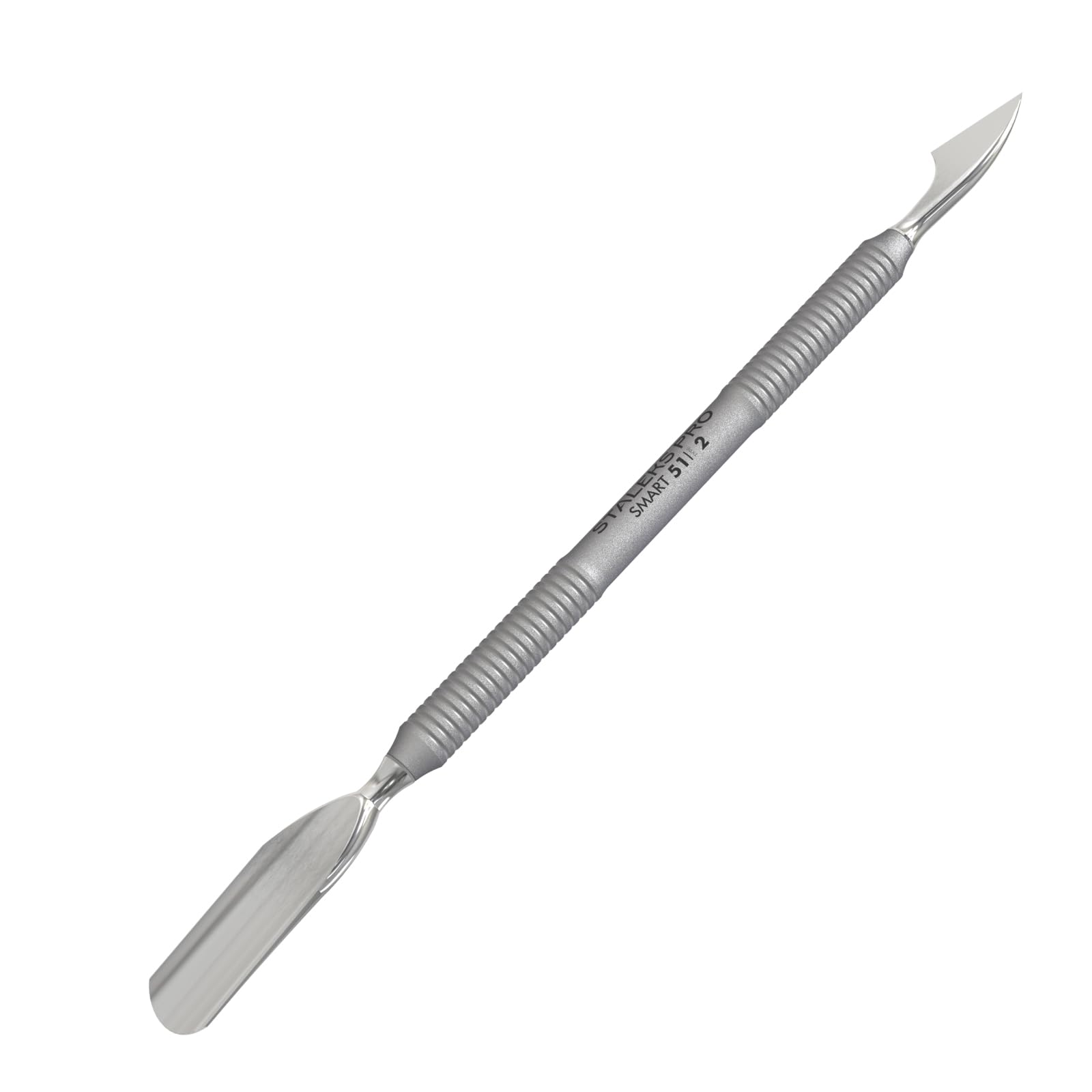 STALEKS Smart 51 Type 2 Stainless Steel Cuticle Pusher with Rubber Handle