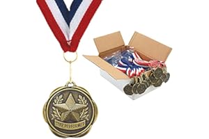 JONES SCHOOL SUPPLY CO., INC. Set of 100 Award Medals with Neck Ribbons