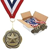 Set of 100 Award Medals with Neck Ribbons - Star