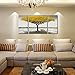 Winpeak Hand Painted Yellow Tree Large Modern Oil Painting Landscape Canvas Wall Art Abstract Picture Huge Contemporary Artwork Framed Ready to Hang (64