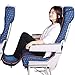 Travel Bread Airplane Footrest Hammock, Portable Travel Footrest with Inflatable Pillows, Adjustable Height Flight Carry-On Foot Rest Hammock Provides Relaxation & Comfort for Long Flights(Dark Blue)