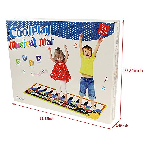 KAREZONINE Piano Mat, Kids Keyboard Mat Playmat Education Toy Birthday Christmas Easter Day Gift for Kids Boys Girls