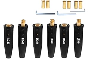 Vasiumic LC-40 Welding Cable Connector 1/0–2/0 (50–70 mm²) Cables, 350A High-Amperage Brass Quick-Connect Terminal with Heat-