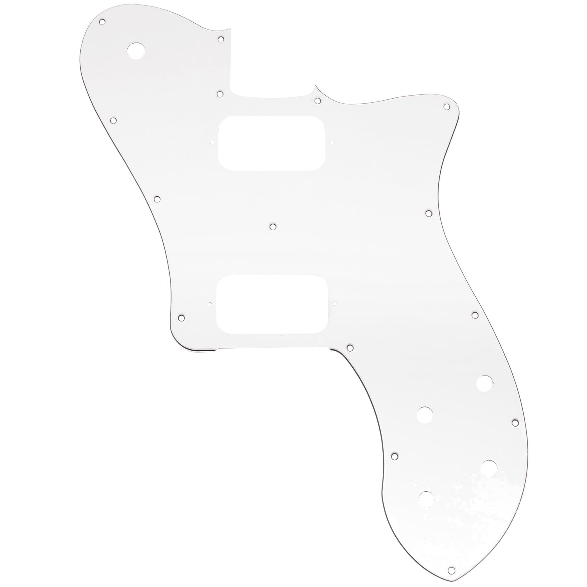 Musiclily Pro 15 Holes Uncovered HH Guitar Pickguard for Mexico Fender 72 Tele Deluxe Style Electric Guitar, 3ply White
