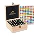 YogiTec Essential Oils Storage Box - Wooden 36 Slots Organizer Carrying Case for Aromatherapy Oils Bottle or Roller Bottles with Black Foam Padding and Free 192 Labels for Holidays