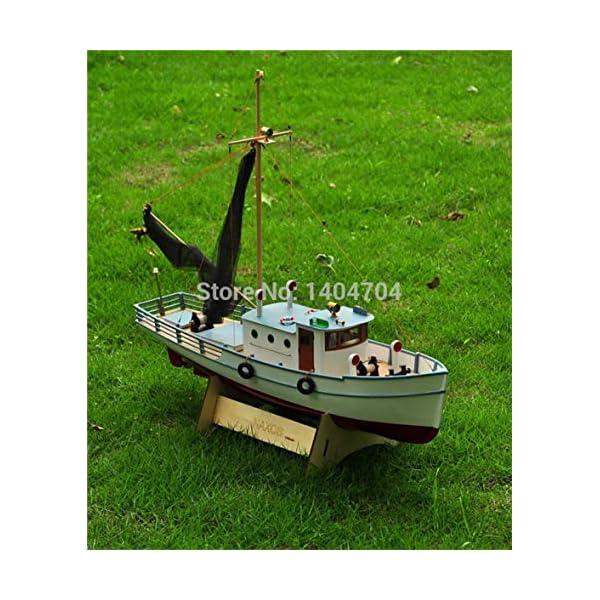 ZNYB DIY Handgefertigte Montage Schiff Maßstab 1/25 Naxos RC Fischereifahrzeug Fernbedienung Holzboot SC Model Kit – Bild 4