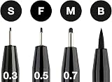 Faber-Castell Pitt Artist Pen India Ink Black Wallet of 4 view 4