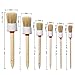 COCODE Natural Boar Hair Detail Brush (Set of 6), Auto Detailing Brush Set Car Detailing Brushes Perfect for Cleaning Wheels, Dashboard, Interior, Exterior, Leather, Air Vents, Emblems