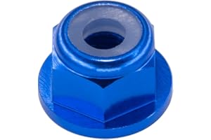 INTGAMX 30pcs M3 Flange Lock Nuts CW Aluminum Alloy Nylon Inserted Self Clinching Locking Hex Nuts for DIY Build FPV Drone RC Car Parts, Blue Color