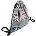 Farway Bohemia Canvas Drawstring Bag Ethnic Knit Backpack Shopping Sack Bags Unisex - Pattern 5