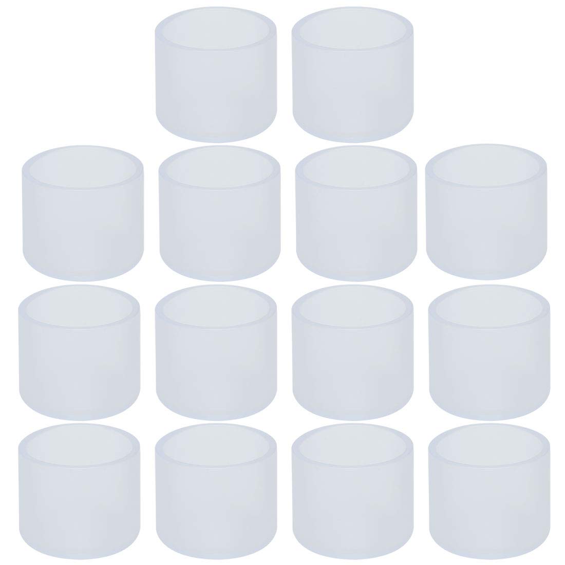 sourcingmap 30mm 1.18 Inch Dia Clear PVC Desk Chair Leg Cap End Tip Pad Feet Cover Furniture Slider Floor Protector 14pcs Reduce Noise Anti Scratch