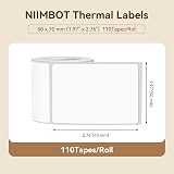 NIIMBOT B1 Label Maker Tape 110 Labels/Roll 50x70mm Black on White Refill view 7