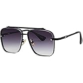 Gtand Fashion Trendy Square Aviator Gradient Sunglasses For Women Men Vintage Metal Sun Glasses