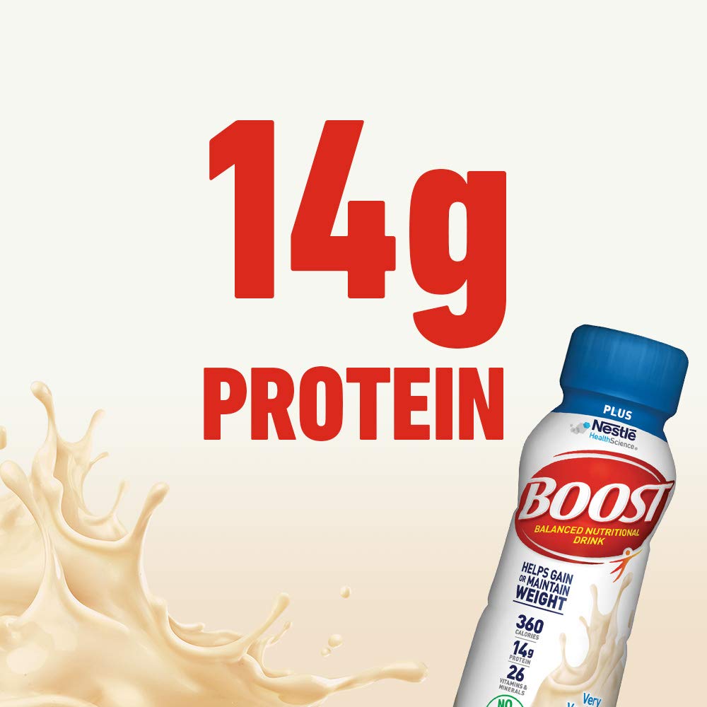 Boost Plus Nutritional Drink, Very Vanilla, 8 fl oz Bottle, 24 Pack : Grocery & Gourmet Food