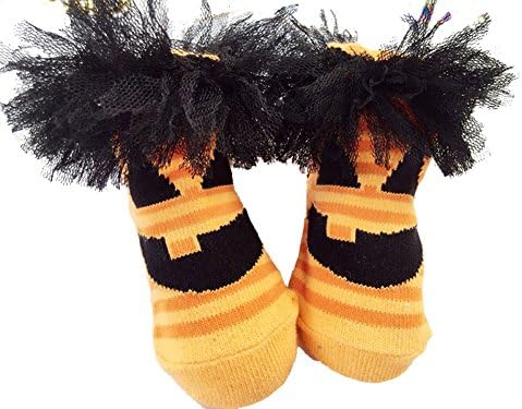 Fashion Cute Baby Socks Pumpkin Design Colorful Funny Dress Socks for Girls in Halloween (12-24cm)