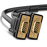 UGREEN VGA SVGA HD15 Male to Male Video Coaxial Monitor Cable with Ferrite Cores Gold Plated Connectors Support 1080P Full HD for Projectors, HDTVs, Displays and More VGA Enabled Devices 10FT