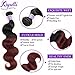 T1B/99J Ombre Brazilian Body Wave 2 Tone Black to Burgundy Human Hair Weave (10 12 14)