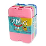 YUMBOX Gelato Ice packs; Slim Reusable Ice Packs for Lunch Boxes, Lunch Bags and Coolers, Multi-colored set of 4