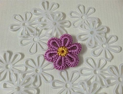 2" DIY Flower Plastic Canvas Shapes,great for needlepoint projects, ornaments, coasters ,mats ,auto cusions and crafts,10-Pack,Clear