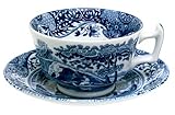 Spode Blue Italian Earthenware Teacup and Saucer