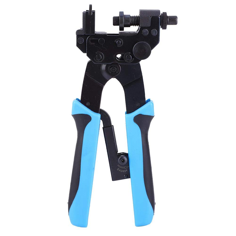 F/BNC Terminal Compression Crimping Pliers Adjustable Pliers Coaxial Cable Network Crimper Pliers with Ergonomic Handle