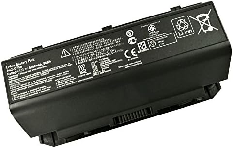AKNEER New ASUS A42-G750 G750J G750JW G750Y47JX-BL Laptop Battery 15V, 5900mah, 88Wh