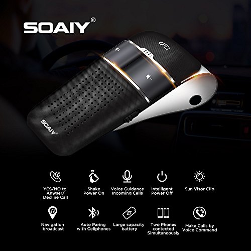 SOAIY S32 Voice Command HandsFree Bluetooth incar Speakerphone