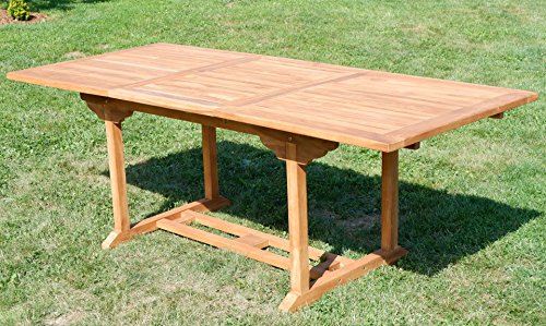 ASS Teak XXL Ausziehtisch 150/210x90 cm Holztisch Gartentisch Garten Tisch 150/210 Länge 90cm Breite Holz Modell: JAV-SABA – Bild 5