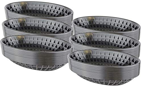 Bear Paws - Food Baskets - Plastic Basket - Oval Bread Baskets - Serving Basket - Restaurant Baskets - Deli Tray - Fries, Burgers, Crawfish - 72 Count, Black - Thumbnail 6