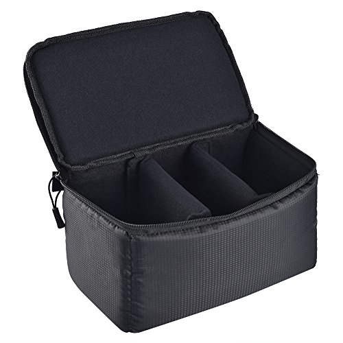 ALLCACA Waterproof Camera Insert Bag Shockproof Camera Inner Case High-capacity Camera Partition Bag with Detachable Dividers, Suitable for Digital Single Lens Reflex, Black (Waterproof - 261514cm)