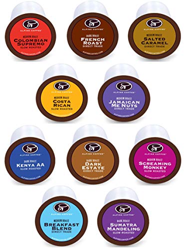 Ultimate K Cups Coffee Variety Pack - 40 Coffee Sampler - Single Serve Coffee Pods - 33% MORE COFFEE - Compatible with Keurig K-cup Brewers - Direct Trade Certified