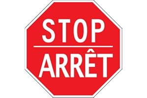 Bilingual French Stop Sign Aluminum 12 Inch Uv Ink Printed for House and Business