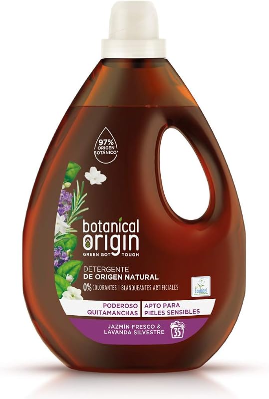Detergente para lavadora ecológico apto para pieles sensibles, 70 lavados, Fragancia Jazmín Fresco y Lavanda Silvestre 2 unidades