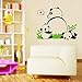 Voberry® Home Decor Mural Vinyl Wall Sticker Removable Cute Panda Mom and Kids Family Nursery RoomWall Art Decal for Kids' Room