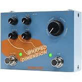 SONICAKE Modulation Guitar Effects Pedal with 4 Mode - Warped Dimension | With Chorus, Flanger, Phaser &amp; Tremolo, Buffer Bypass, Tap Tempo Footswitch 4 in 1 Digital Modulation Pedal