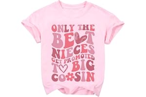 PNORATM Cousin Crew Shirts Toddler Only The Best Nieces Get Promoted to Big Cousin T-Shirt Summer Short Sleeve Tops