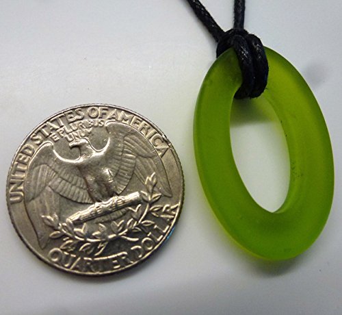 Ocean mystery surf beach sea glass yoga meditation karma oval small beautiful pendant aqua green handmade necklace, unisex surfing jewelry on a waxed cotton 26 inch cord